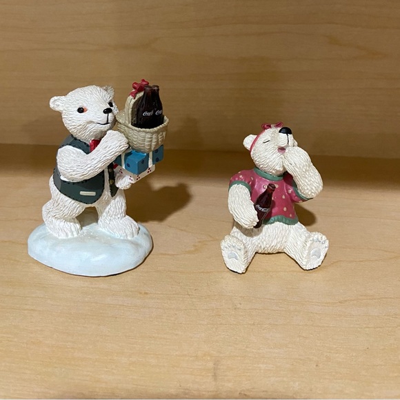Coca Cola Other - 1995 COCA-COLA Brand Polar Bear Cubs Heritage Collection Figurine Statues set/2